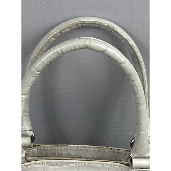 Furla Crocodile Leather Embossed White Hobo Crossbody Strap/Shoulder Bag Italy - Picture 13 of 15